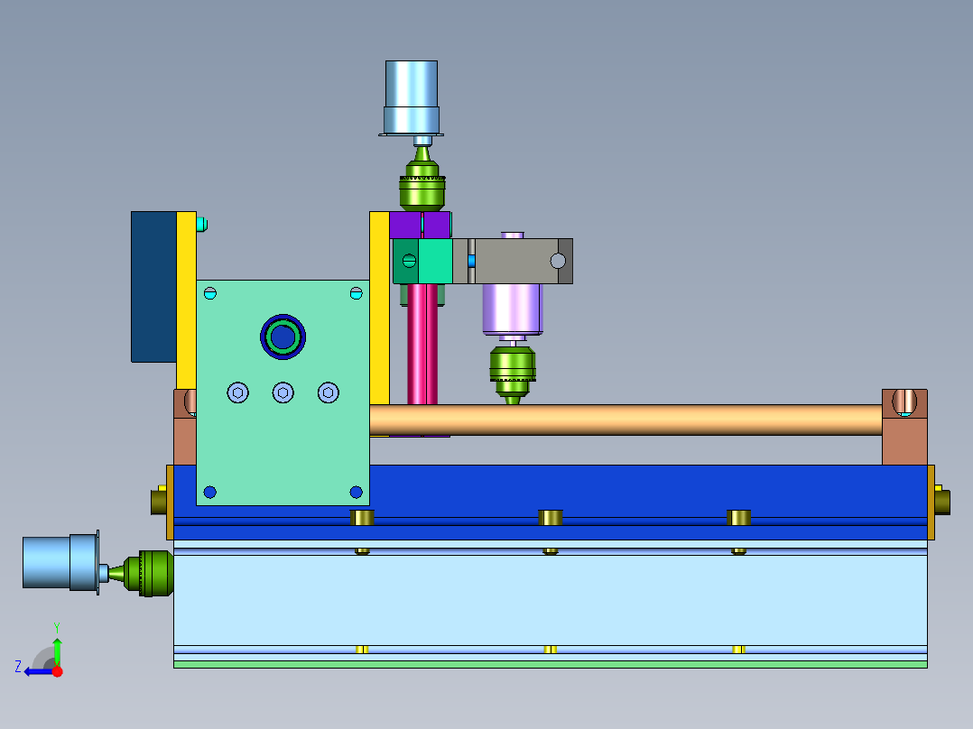 石材旋转轴立体浮雕机右视图