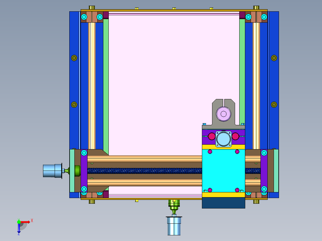 石材旋转轴立体浮雕机俯视图