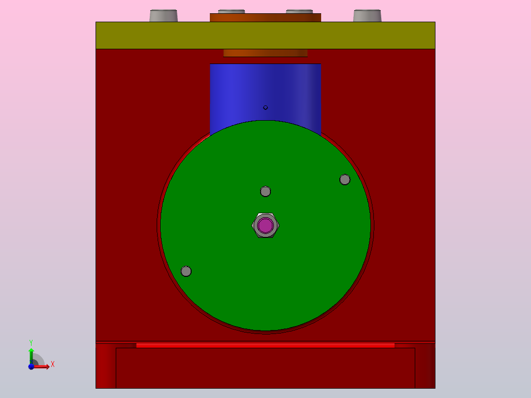 锥齿轮座钻孔夹具前视图
