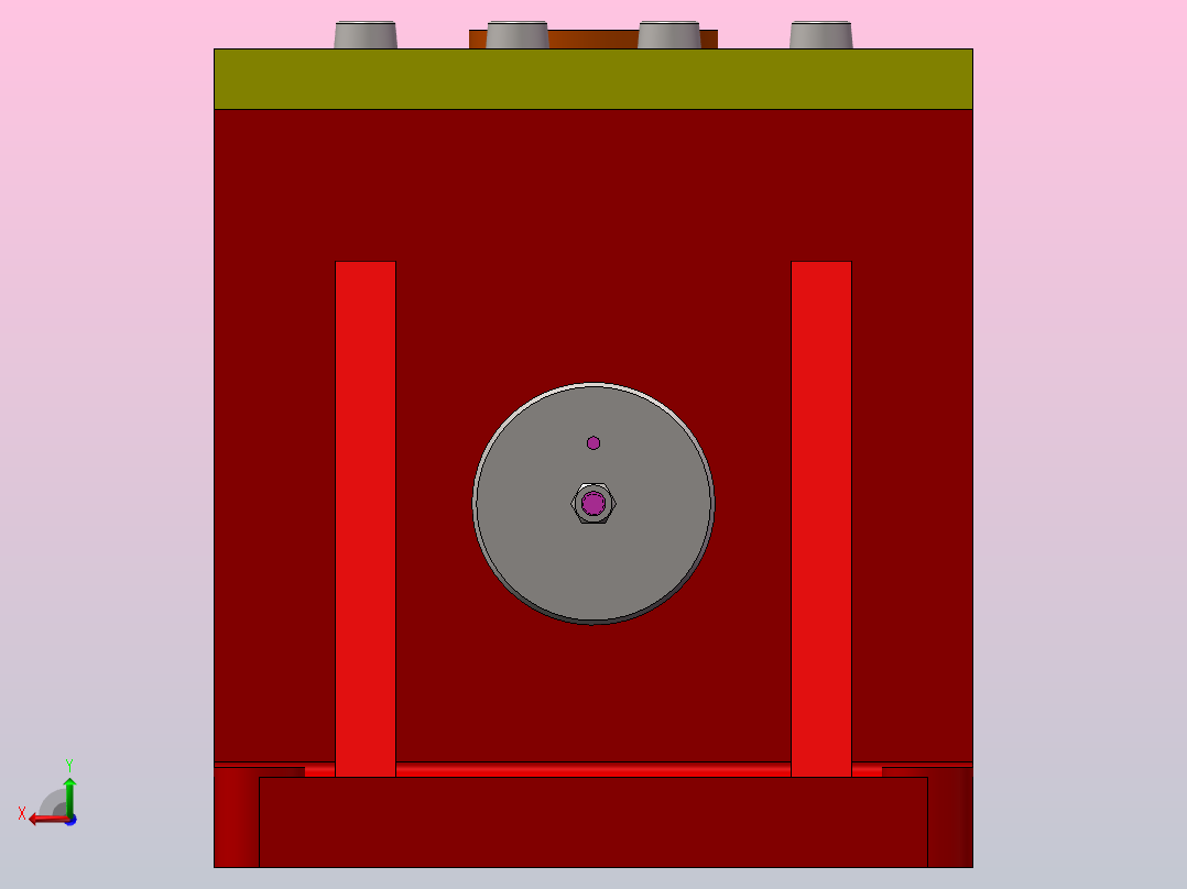 锥齿轮座钻孔夹具后视图