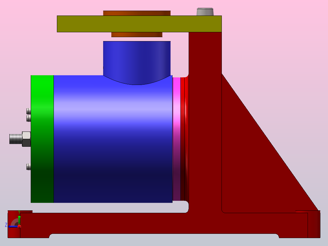 锥齿轮座钻孔夹具右视图