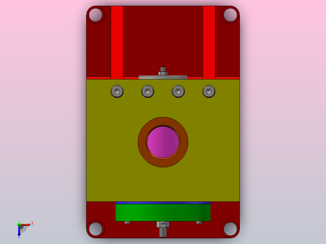 锥齿轮座钻孔夹具俯视图