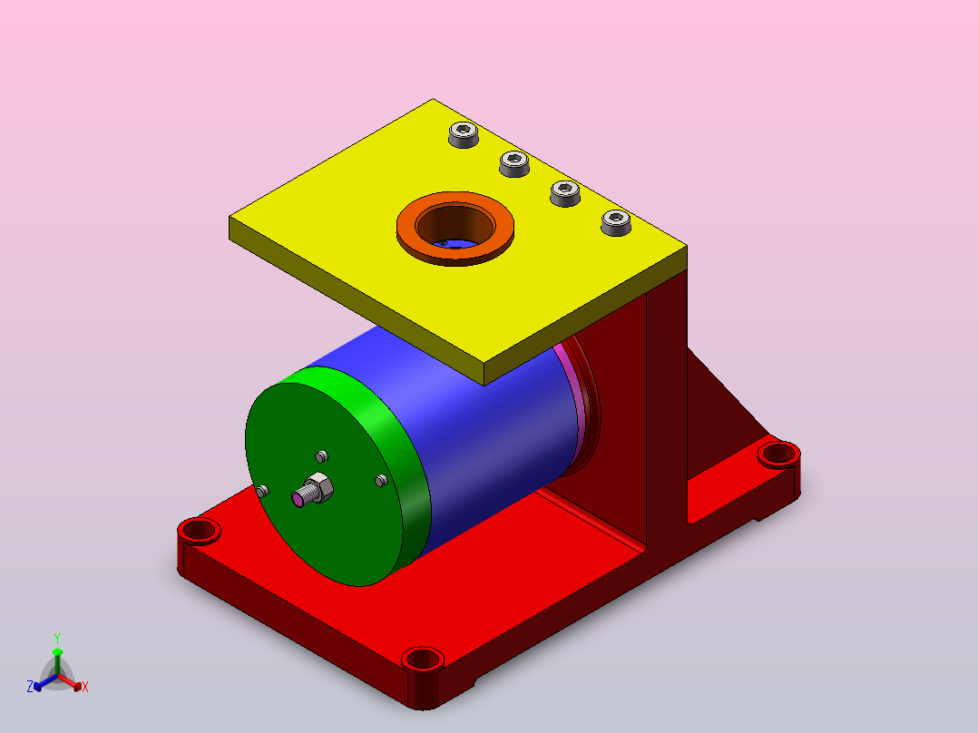 锥齿轮座钻孔夹具正等轴测图