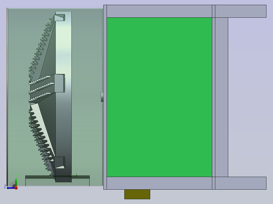 自动去鱼鳞机设计【含SOLIDWORKS】右视图