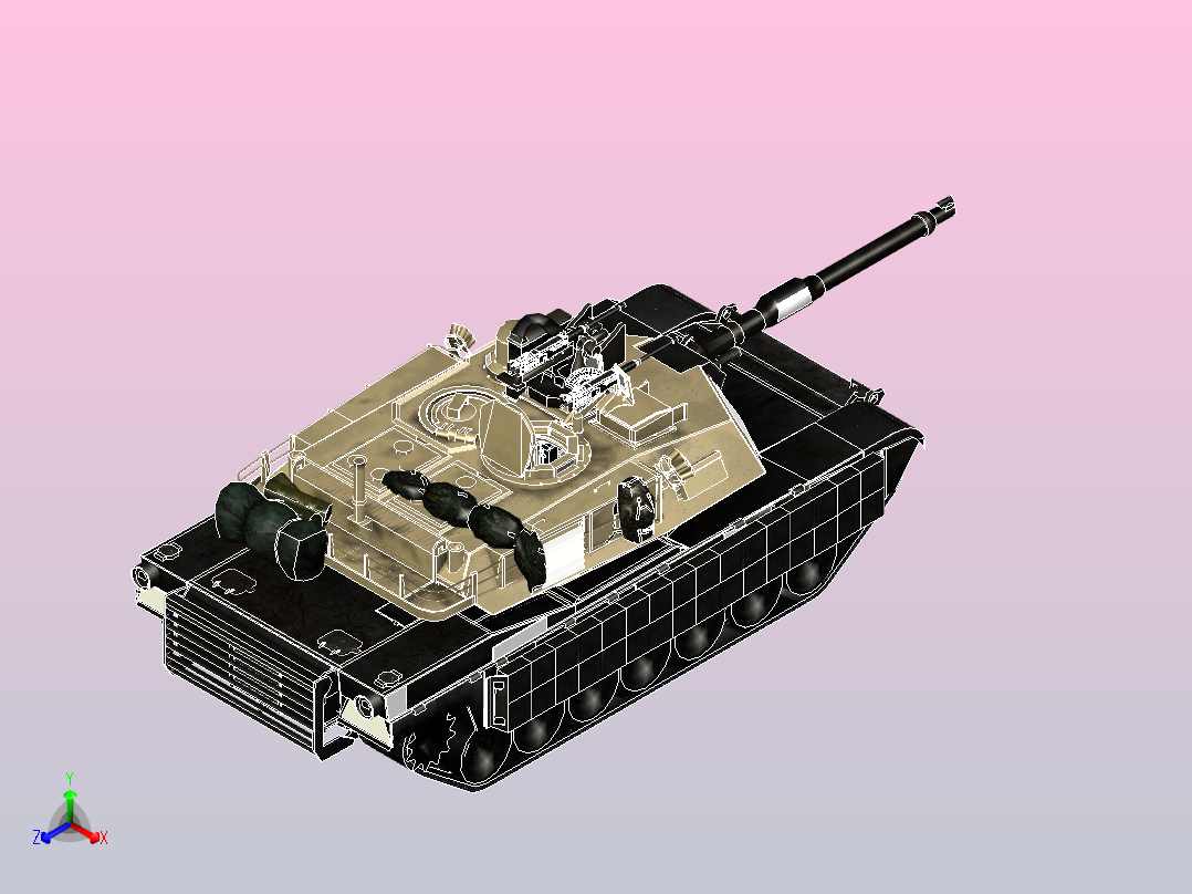 M1A2艾布拉姆斯炮塔正等轴测图