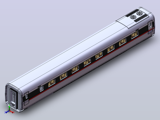 标准动车组模型 CR400AF头车模型 正等轴测缩略图