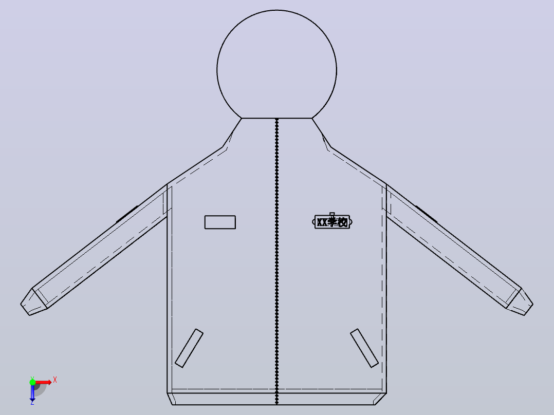 带有纳米涂层的防水校服俯视图