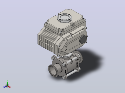 DQP-05电动卡式球阀[DQP-05-DN32]快装球阀正等轴测缩略图