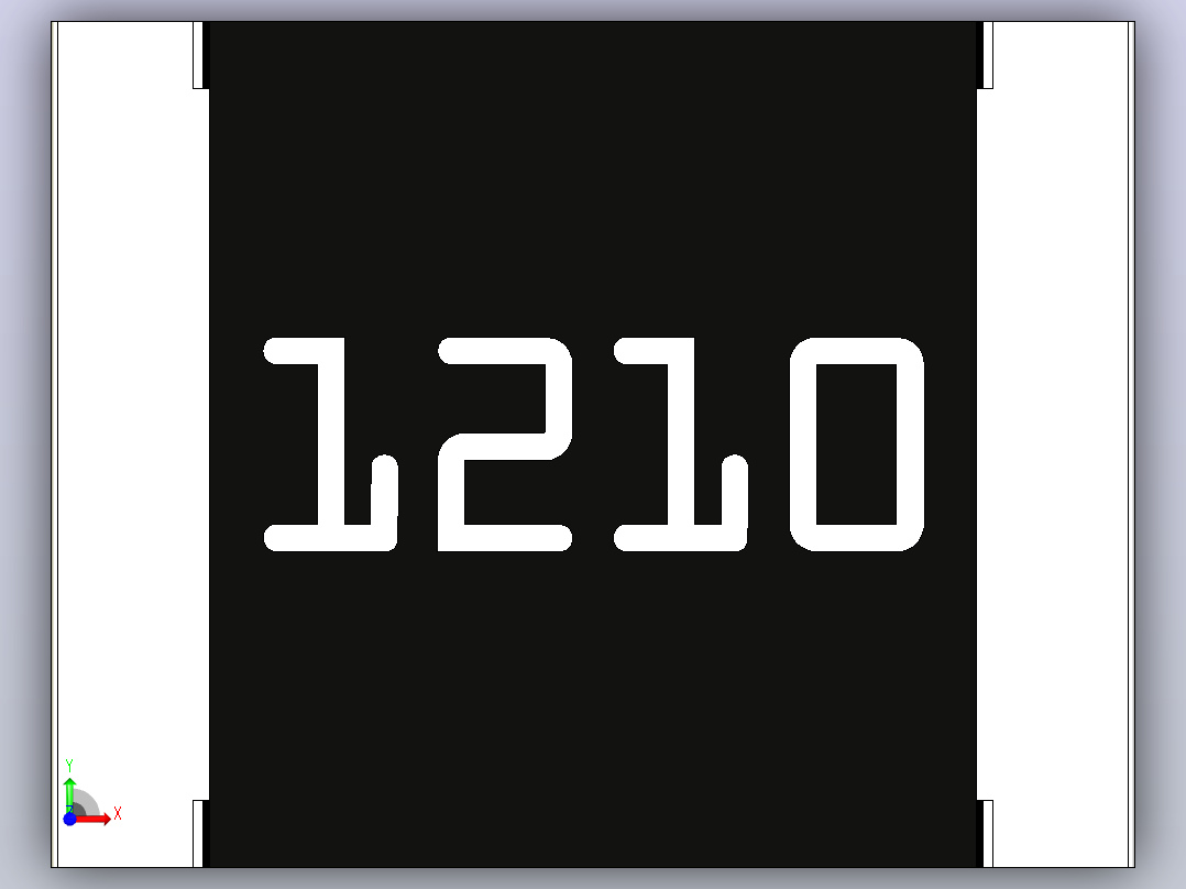 表面安装电阻器1210 (3225公制)前视图