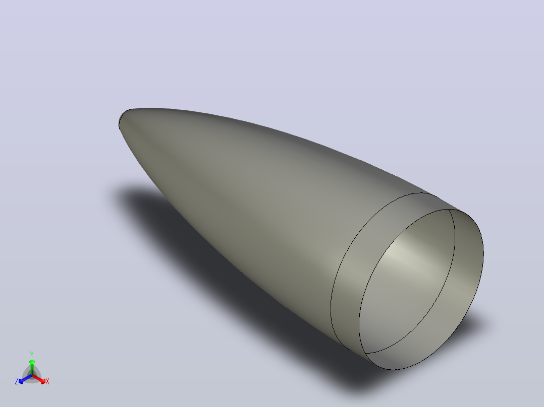 生成LV-HAACK曲线C = 1_3逐步使用SolidWorks中的方程式生成。主视图