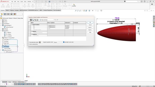 生成LV-HAACK曲线C = 1_3逐步使用SolidWorks中的方程式生成。缩略图