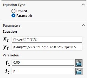 生成LV-HAACK曲线C = 1_3逐步使用SolidWorks中的方程式生成。缩略图