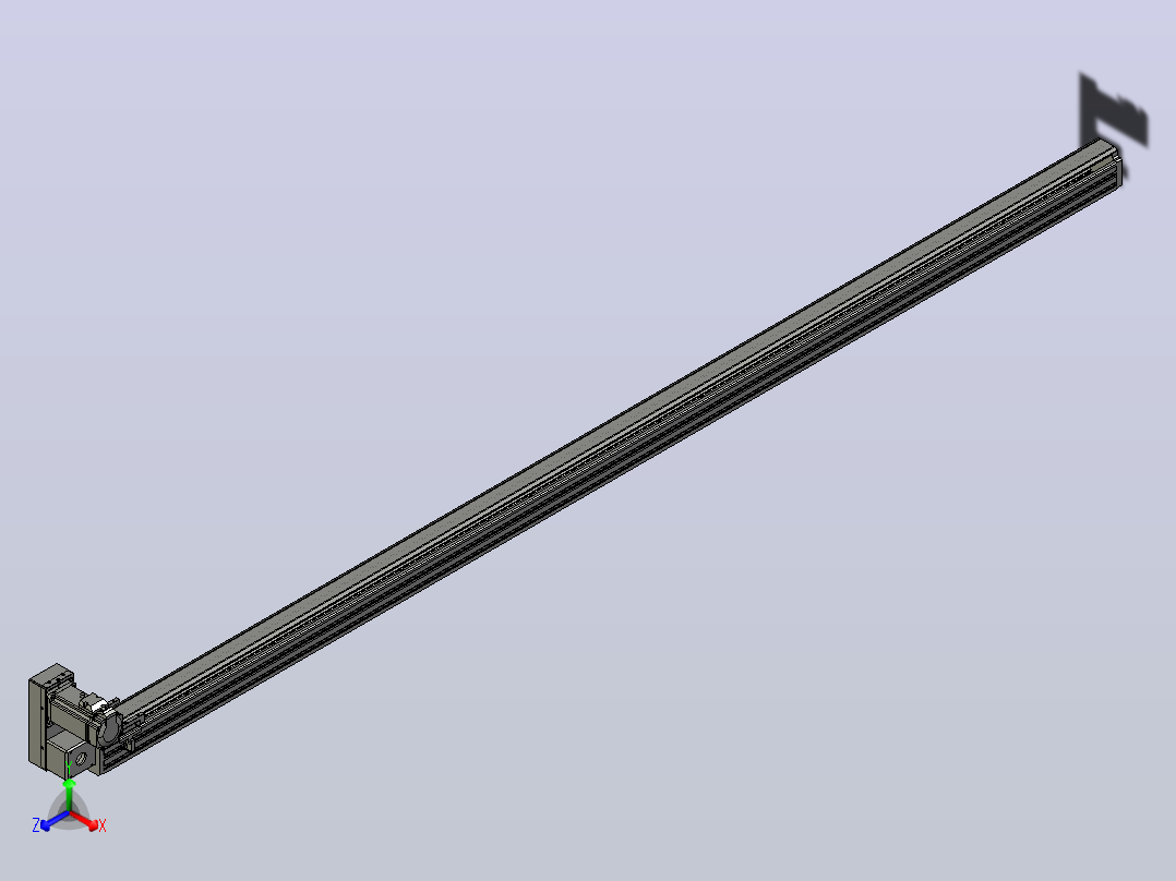 皮带直线轴半封闭可选导轨TPA-HNB-65S-90-L2200-LU-C-P10-N3正等轴测图