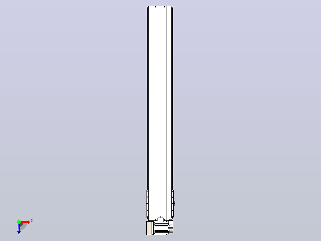 皮带直线轴半封闭可选导轨TPA-HNB-220D-176-L1400-LU-C-P1K-N3俯视图
