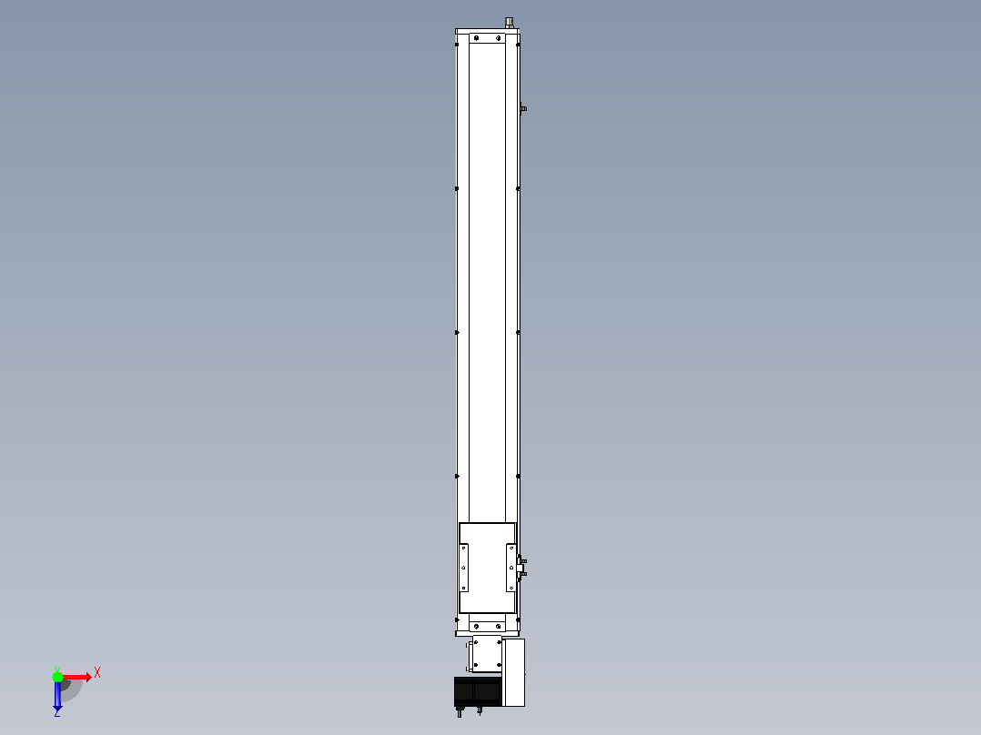 SCM14-950-R滚珠花健、支撑座、滚珠丝杠、交叉导轨、直线模组俯视图