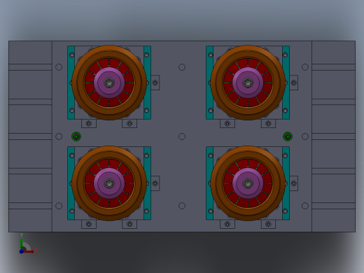 4工位钻孔涨盘工装夹具前视缩略图