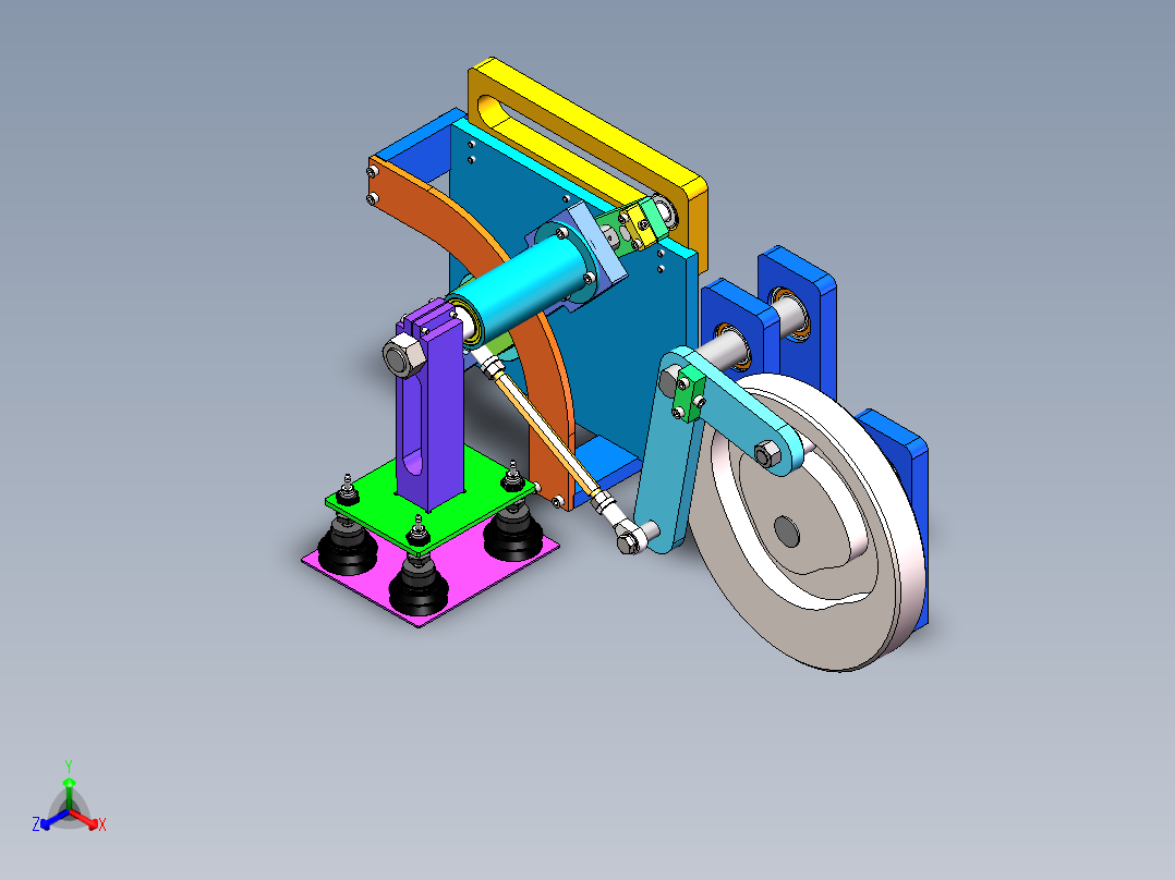 90度翻转结构sw20可编辑正等轴测图