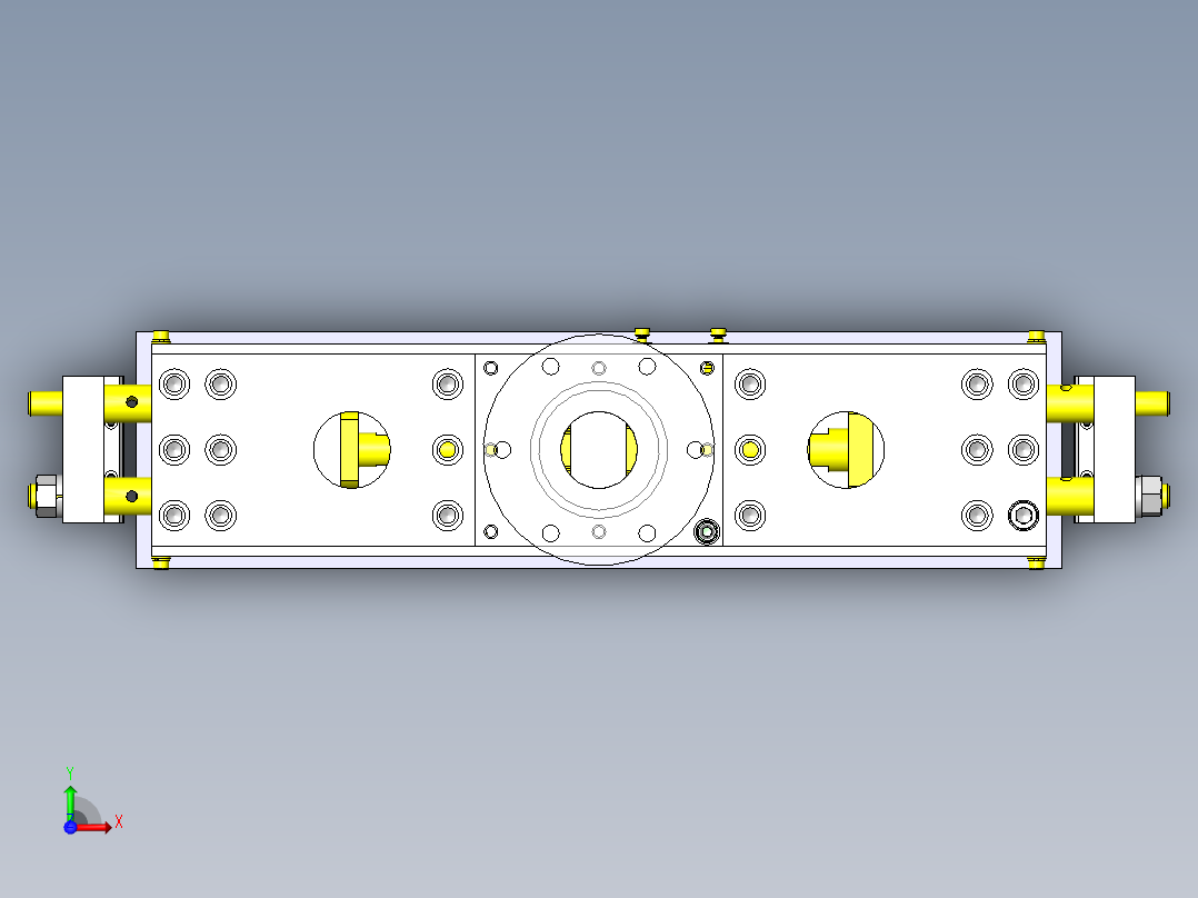 重型工件的夹紧机构俯视图