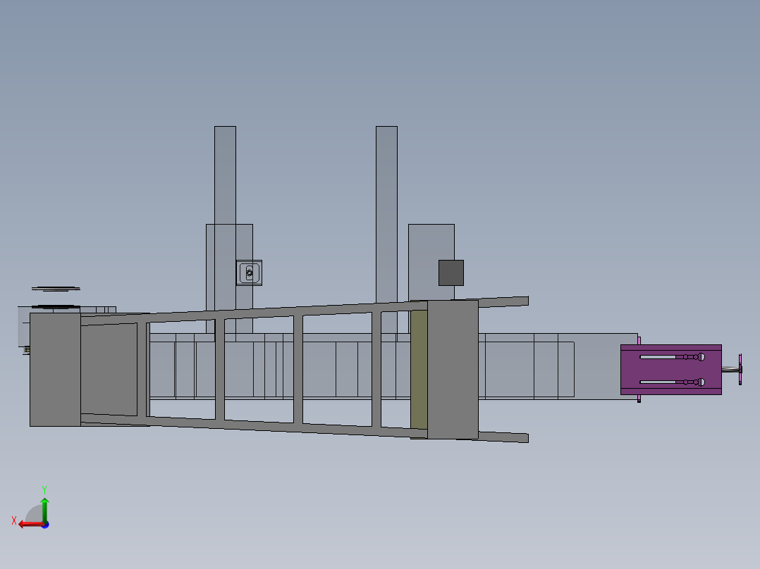 挖掘机行走架马达壳组对工装（SW含图纸格式后视图