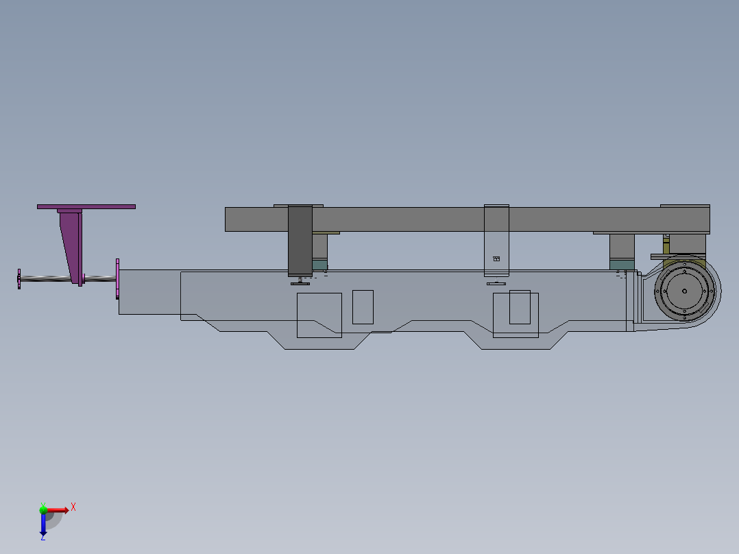 挖掘机行走架马达壳组对工装（SW含图纸格式俯视图
