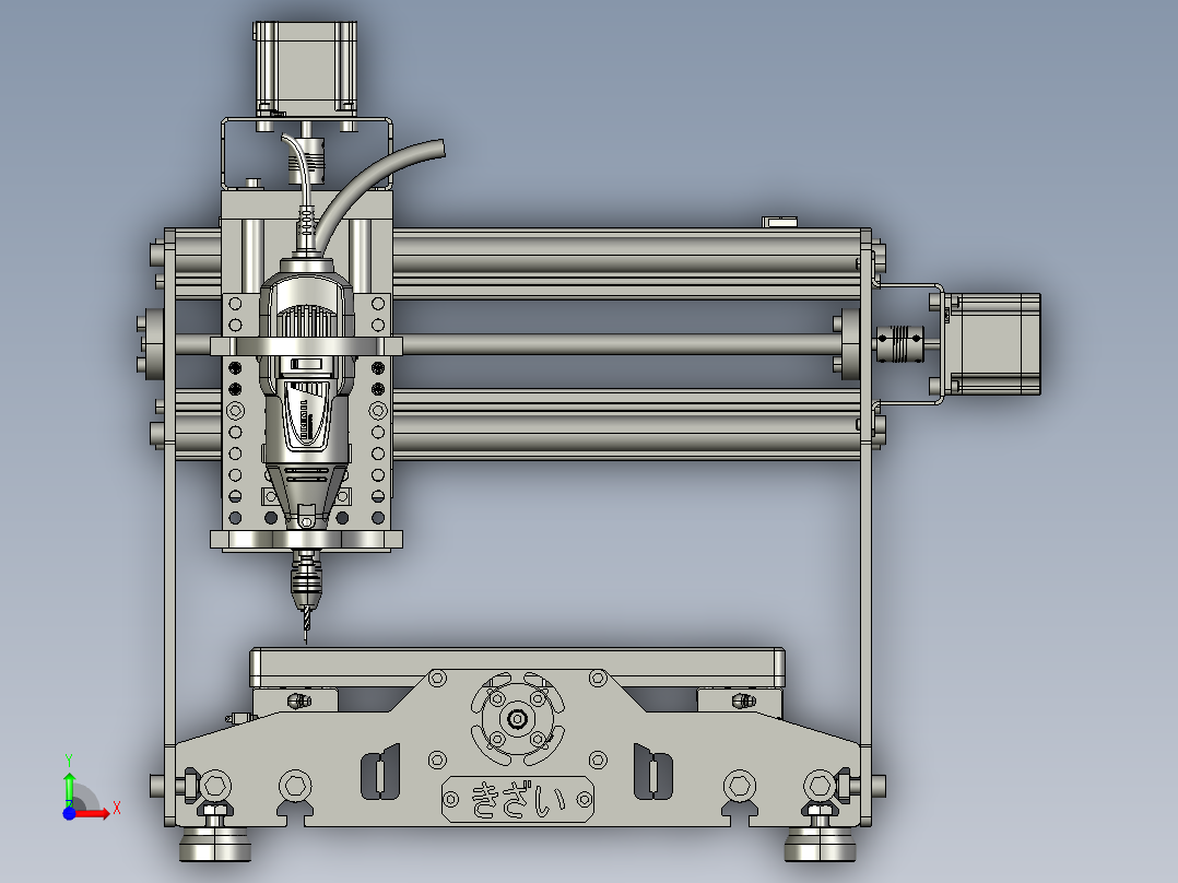 D41 数控雕刻机的3D图前视图