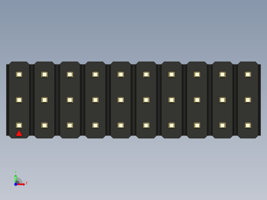 彩色公头100mil（2.54mm）系列-DS1021_black_3x10p_100mil_Type19_rev1.0前视缩略图