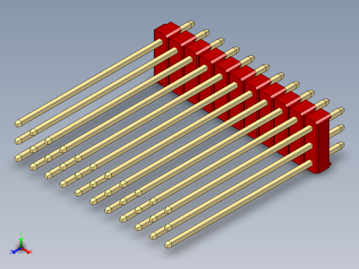 彩色公头100mil（2.54mm）系列-DS1021_red_3x11p_100mil_Type43_rev1.0