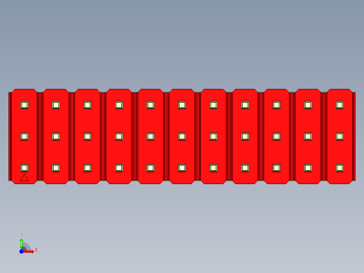 彩色公头100mil（2.54mm）系列-DS1021_red_3x11p_100mil_Type43_rev1.0前视缩略图