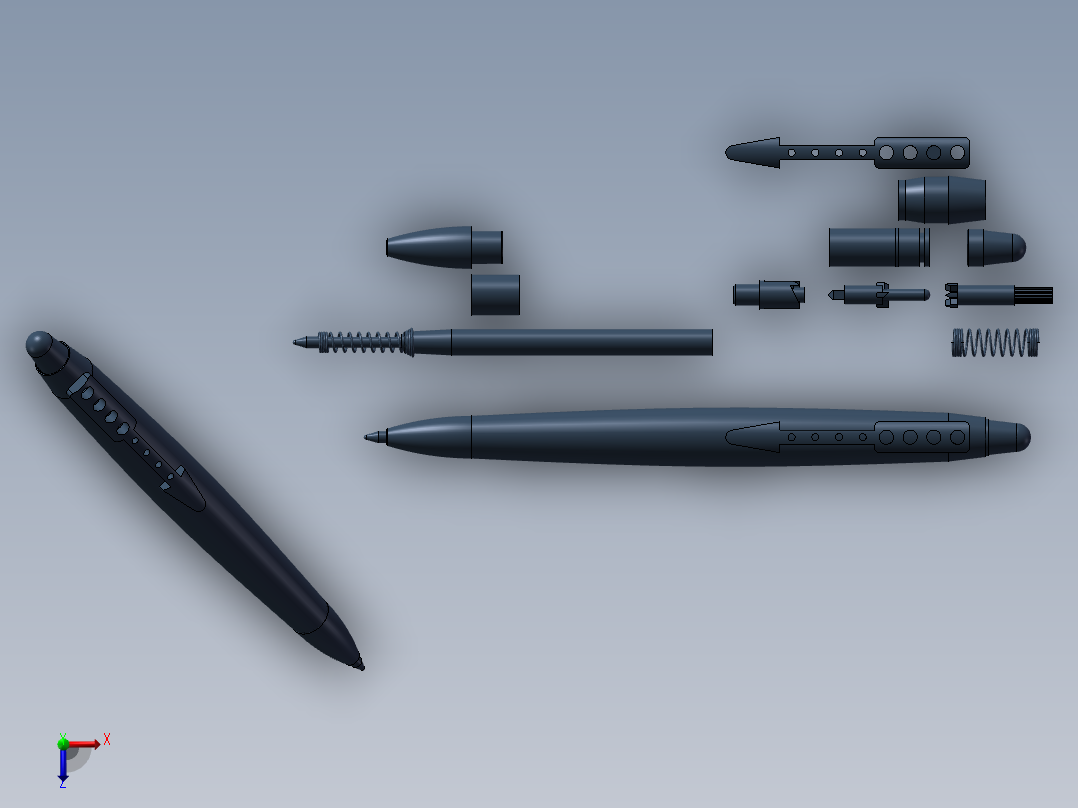 自动圆珠笔俯视图