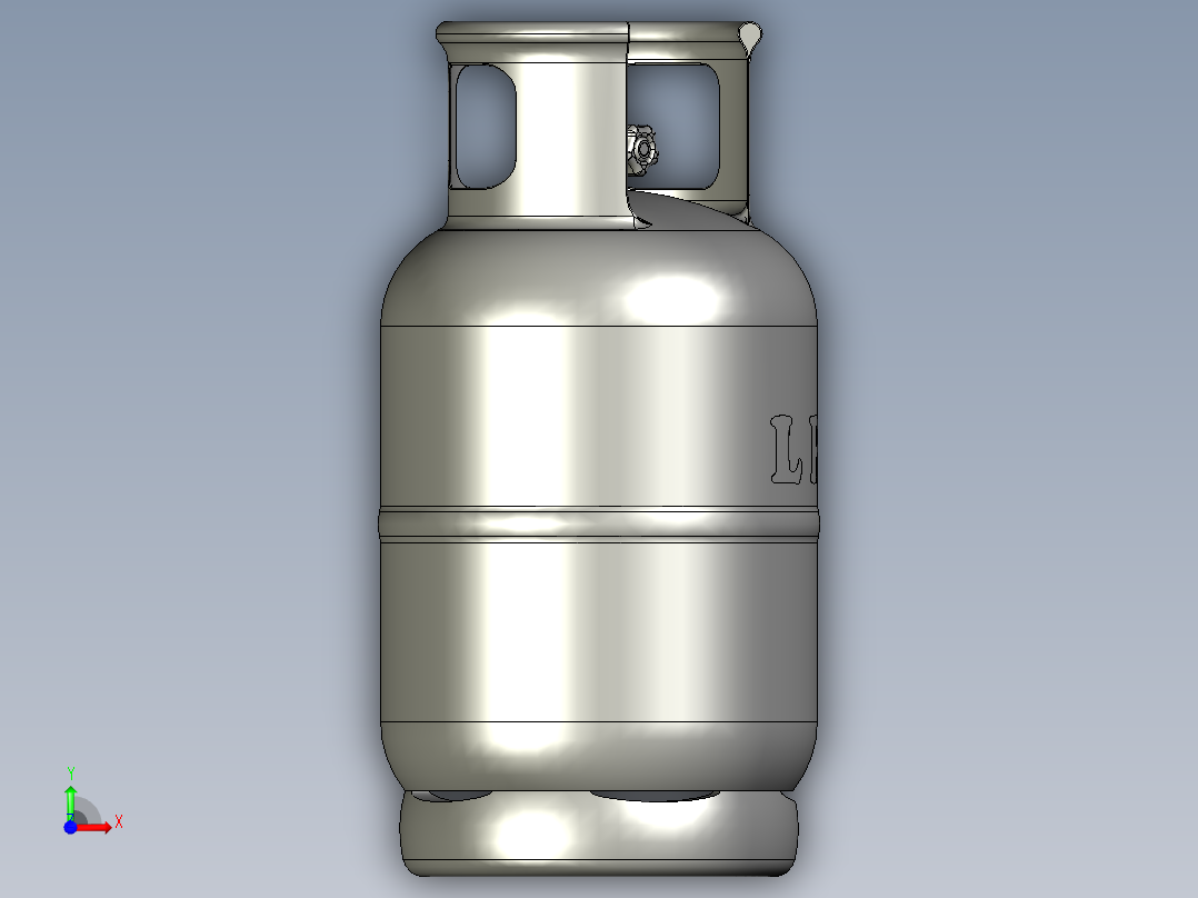 液化石油气钢瓶前视图