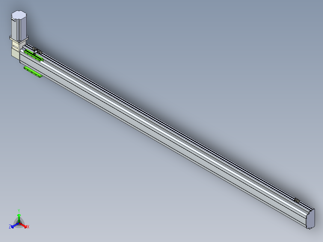 同步带滑台-半封闭B13-L90-S2250-R-Z86-D3正等轴测图