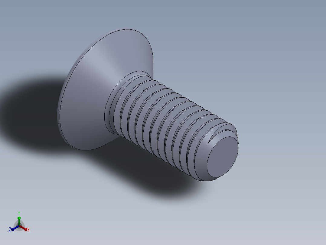 制沉头螺钉-M5_Countersunk_10.SLDPRT正等轴测图