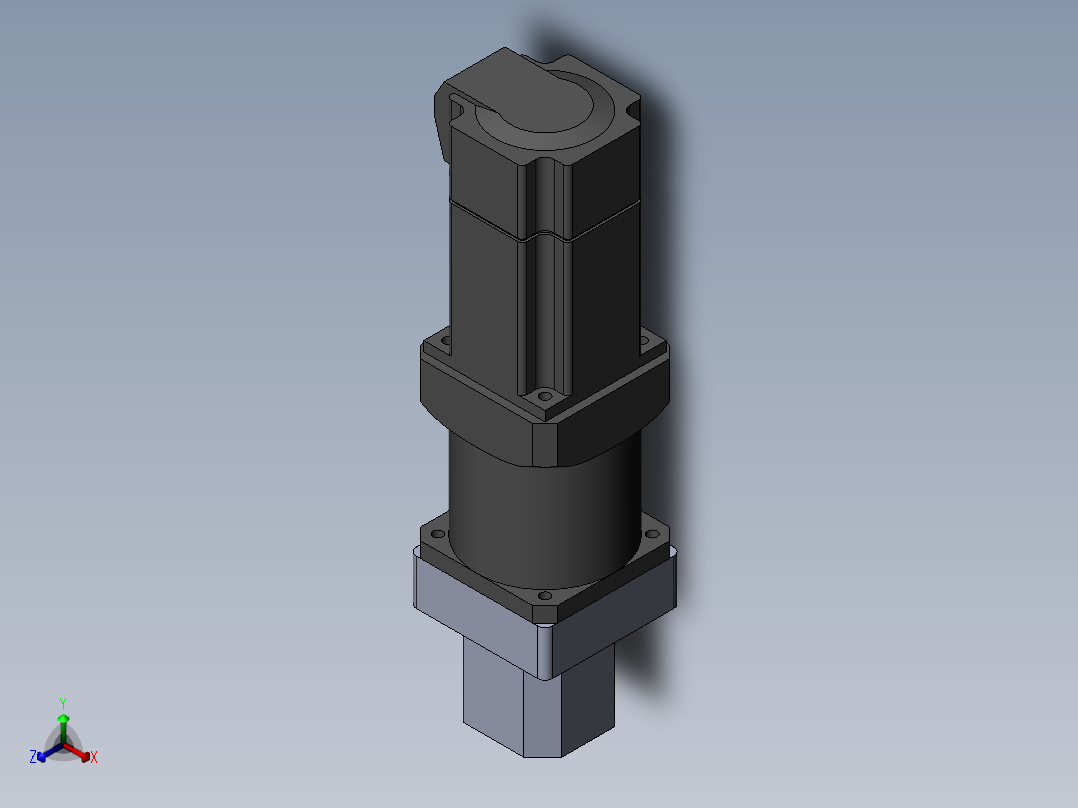 64-TB-(750w电机+联轴器+减速机+64马达法兰盘+64TB马达座)正等轴测图