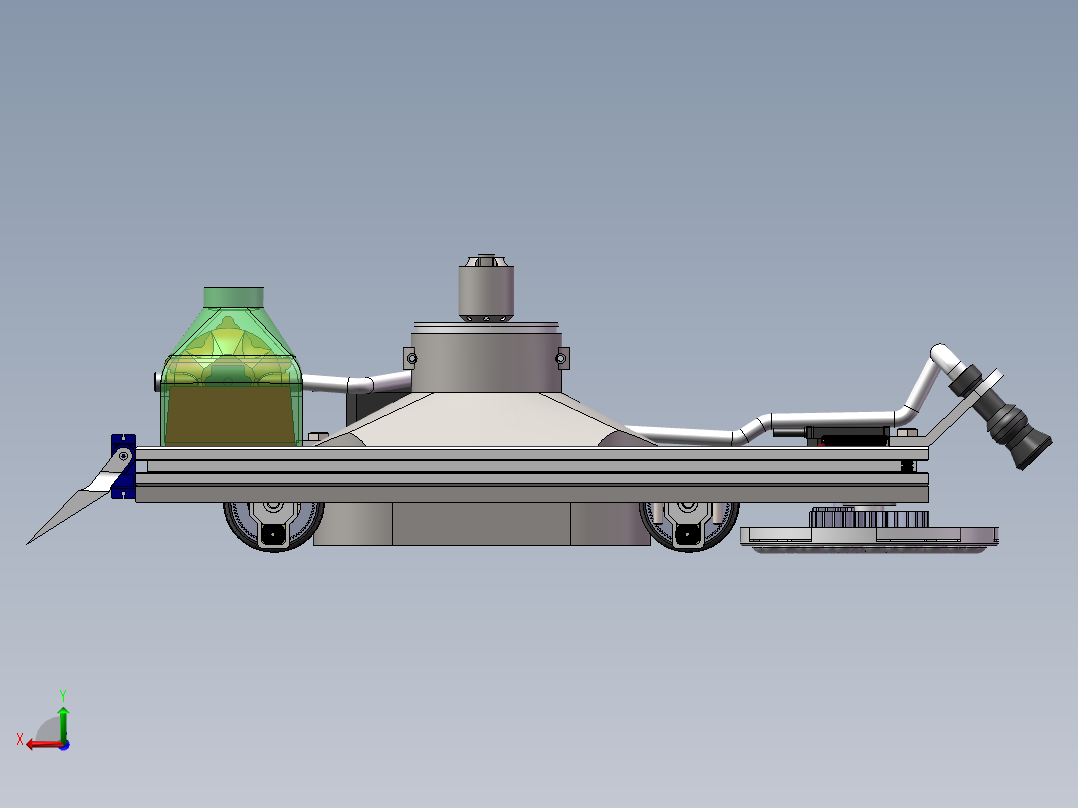负压吸附式擦玻璃机器人后视图