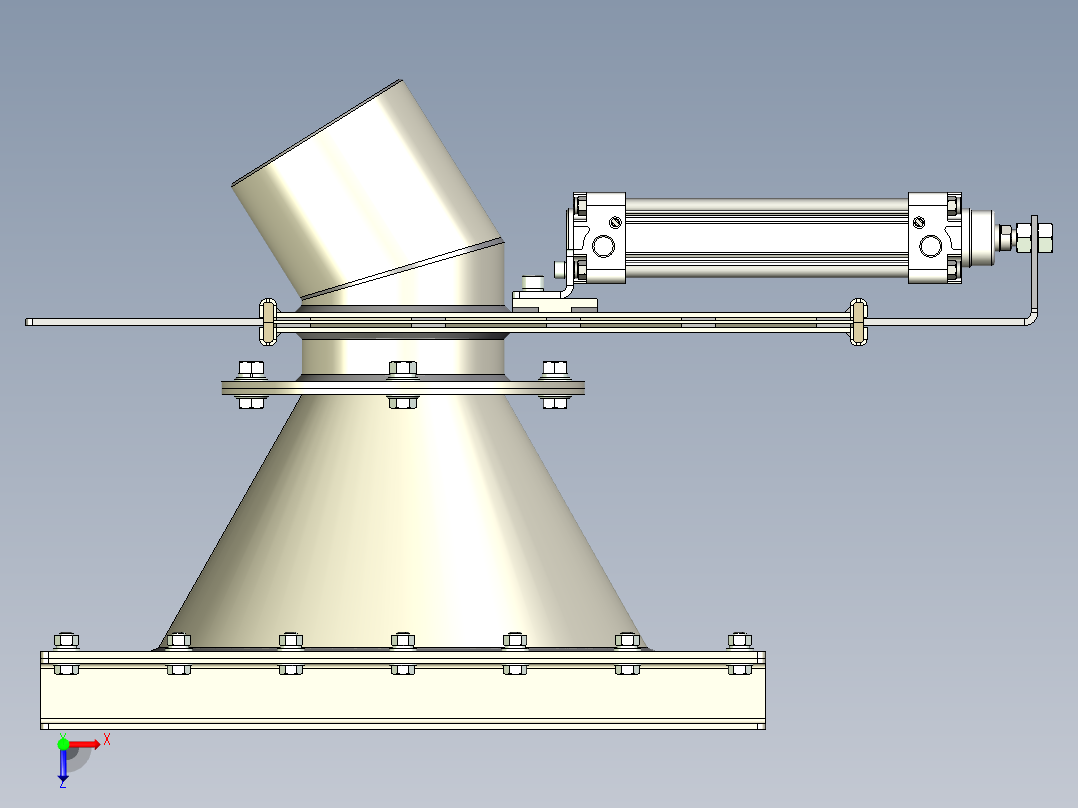 气动滑动水箱俯视图