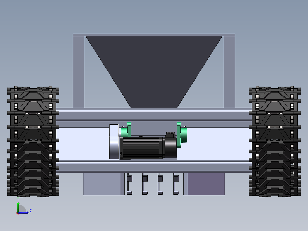 履带式农用底盘设计含三维+二维+说明左视图