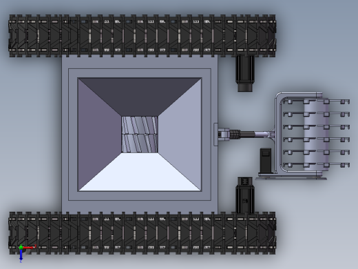 履带式农用底盘设计含三维+二维+说明俯视缩略图