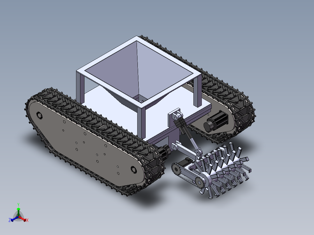 履带式农用底盘设计含三维+二维+说明正等轴测图