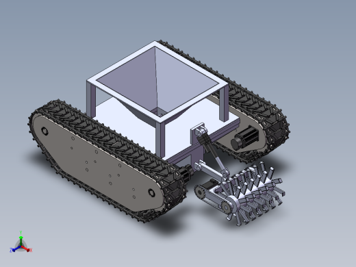 履带式农用底盘设计含三维+二维+说明正等轴测缩略图