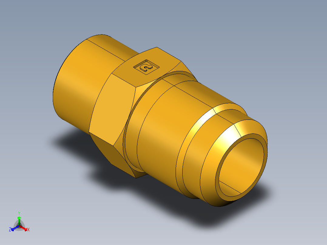扩口式工业通用硬管接头Flare To Solder 43F-10-10主视图