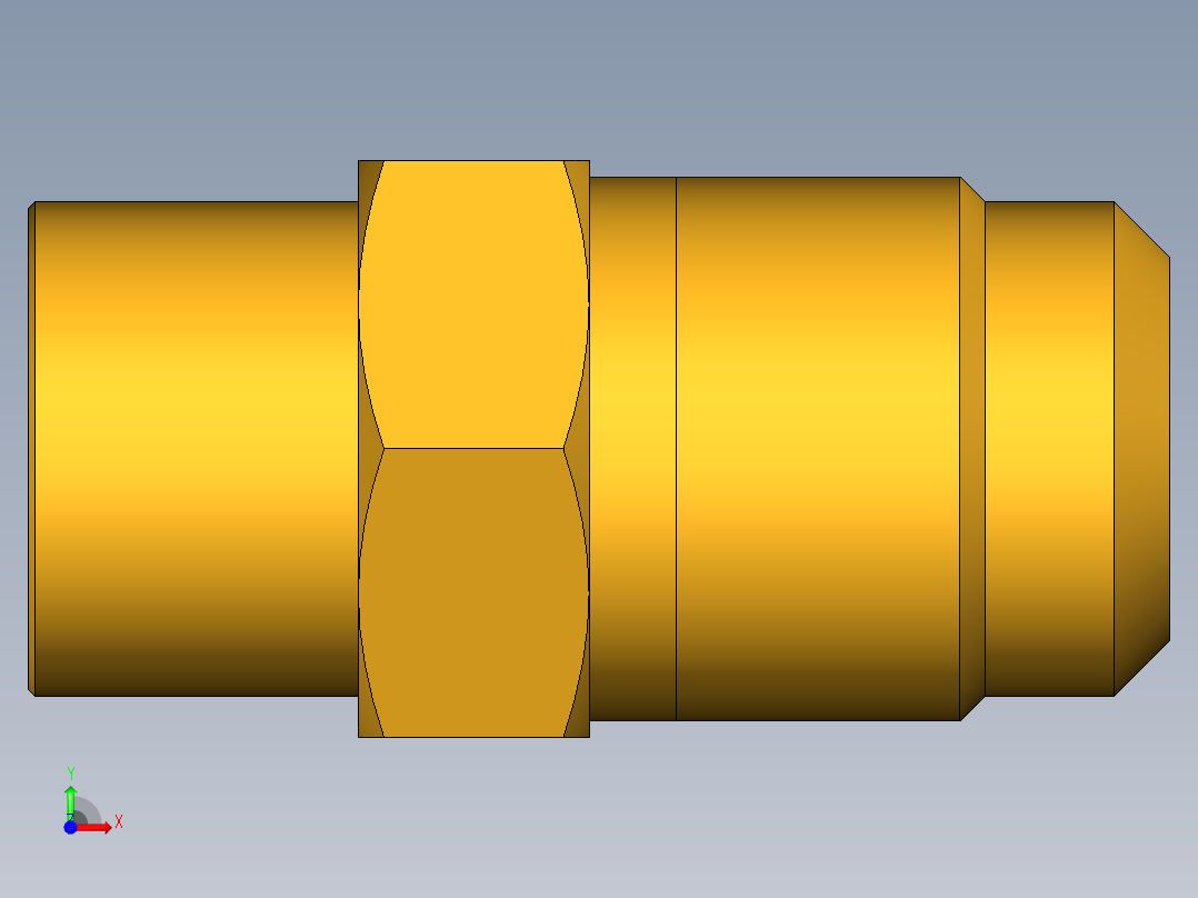 扩口式工业通用硬管接头Flare To Solder 43F-10-10前视图