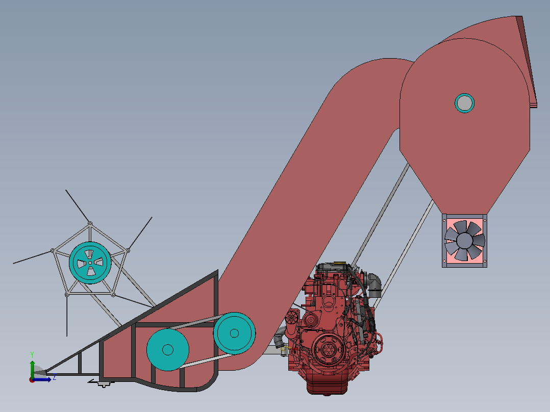 小型收割机sw13左视图