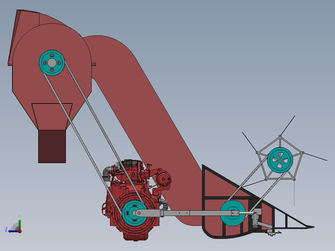 小型收割机sw13右视图