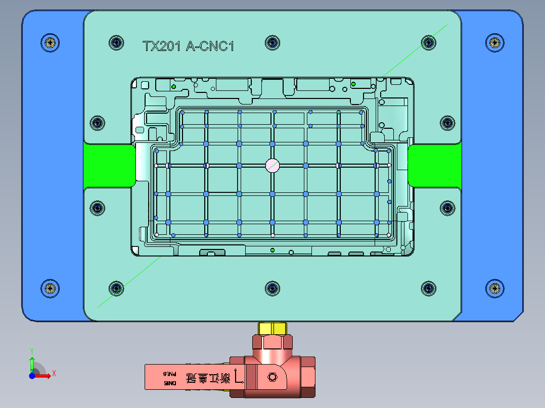 TX201-A-笔记本CNC工装夹具三维模型CNC1前视图