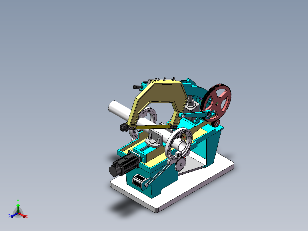 钢材切割成型机sw23可编辑正等轴测图