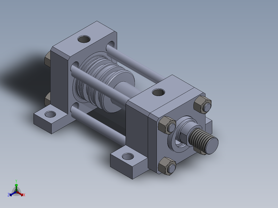 拉杆液压缸（带FO75x40x60-mm-1.snapshot.1正等轴测图