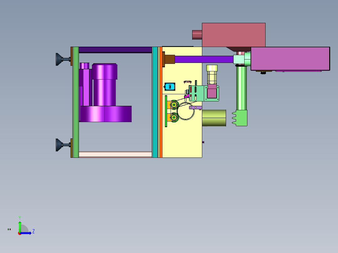 机电一体化活塞缸套探伤设备左视图