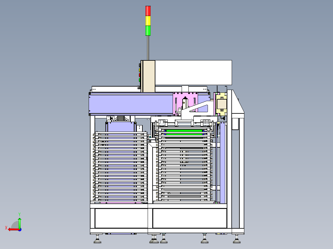 托盘上下料设备3D模型后视图