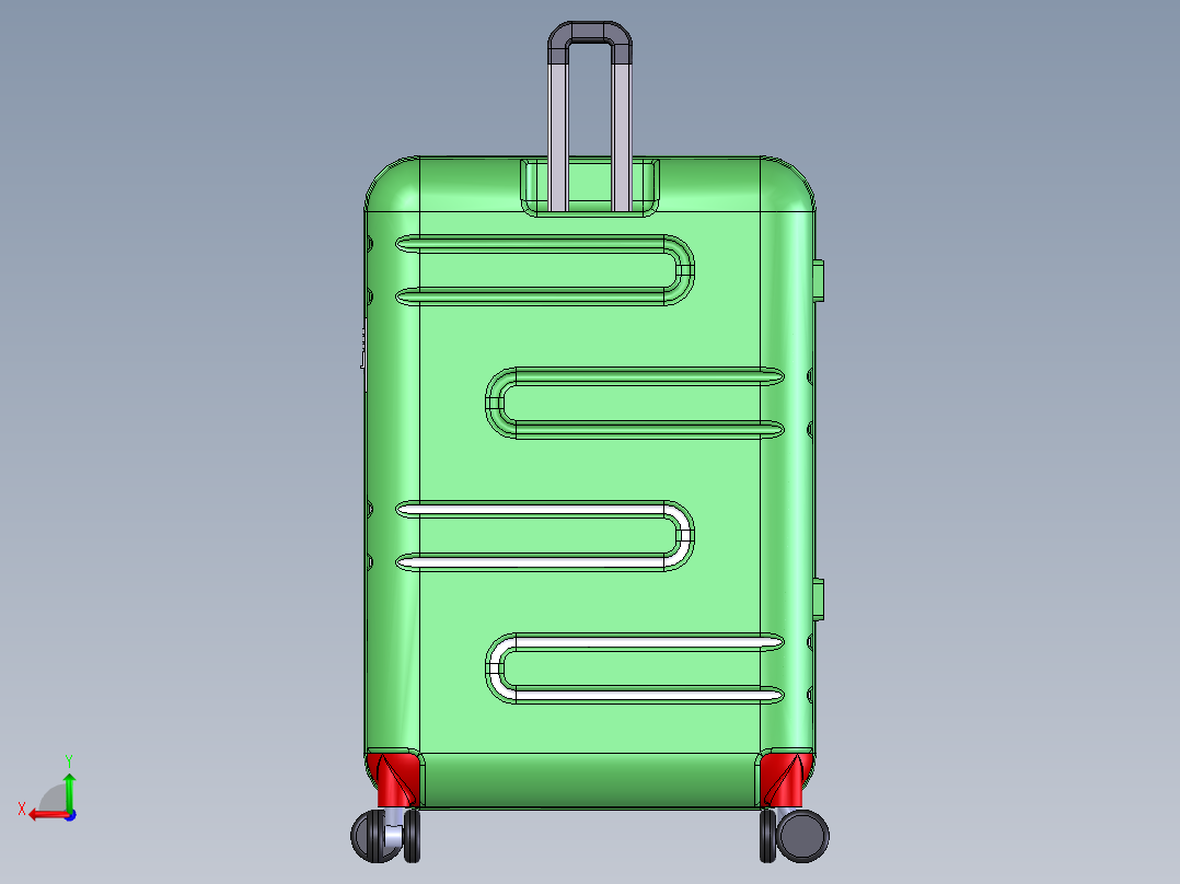 旅行箱拉杆箱后视图