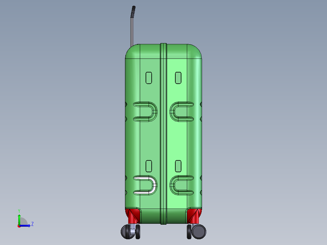 旅行箱拉杆箱左视图